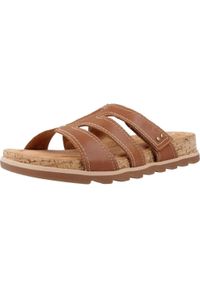 Clarks - Sandały CLARKS YACHT CORAL Brązowy. Kolor: brązowy. Materiał: tkanina, skóra. Sezon: lato