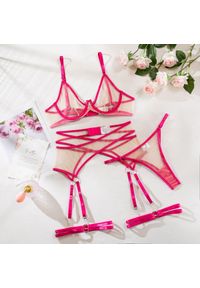 Intica - Komplet bielizny z regulowanymi detalami na romantyczne wieczory Marlen. Kolor: wielokolorowy. Materiał: materiał, skóra #1