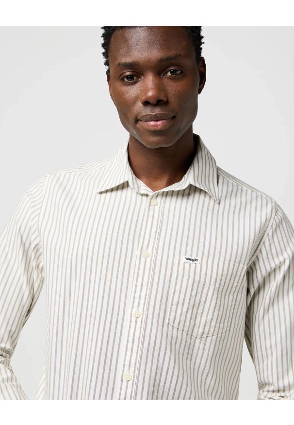 Wrangler - MESKA KOSZULA WRANGLER 1 PKT SHIRT GREEN OXFORD 112371616