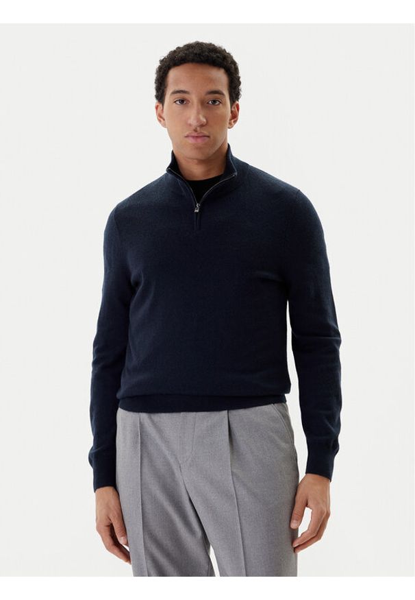 BOSS Sweter H-Hemarlo 50549984 Granatowy Regular Fit. Kolor: niebieski. Materiał: wełna