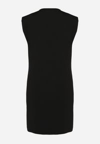 Born2be - Czarna Sukienka Pudełkowa z Podkreślonymi Ramionami Mimossa. Kolor: czarny. Długość rękawa: bez rękawów. Styl: wakacyjny #2