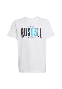 Adidas - Koszulka Mercedes - AMG Petronas Formula One Team George Russell Kids. Kolor: biały. Materiał: bawełna