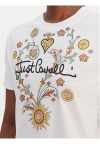 Just Cavalli T-Shirt 80PAHT28 CJ500 Biały Regular Fit. Kolor: biały. Materiał: bawełna #2
