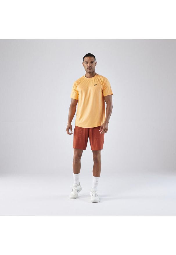 ARTENGO - Koszulka tenisowa męska krótki rękaw Artengo Dry Gaël Monfils. Kolor: pomarańczowy. Materiał: materiał, poliester, elastan. Długość rękawa: krótki rękaw. Długość: krótkie. Sport: tenis