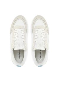 Calvin Klein Jeans Sneakersy Bold Flatf Low Lace Mix YW0YW01742 Biały. Kolor: biały. Materiał: skóra, zamsz