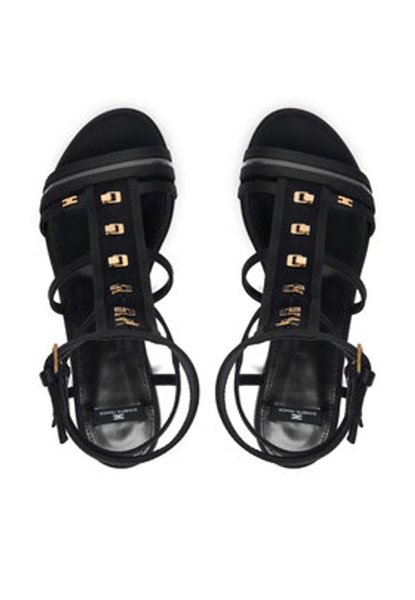Elisabetta Franchi Sandały SA-93L-62E2-V500 Czarny. Kolor: czarny. Materiał: materiał