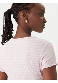 Tommy Jeans T-Shirt Smock Seersucker DW0DW22219 Różowy Slim Fit. Kolor: różowy. Materiał: syntetyk #3