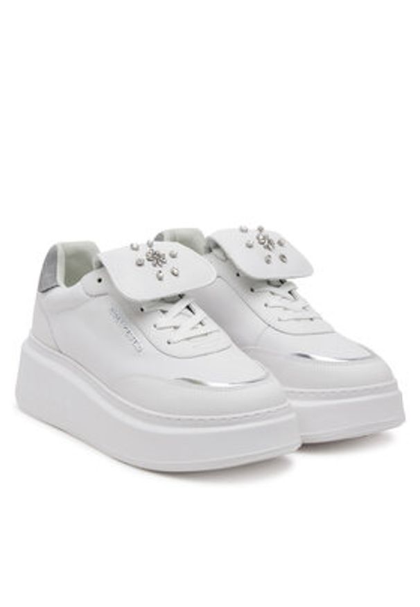 Karl Lagerfeld - KARL LAGERFELD Sneakersy KL63519 Biały. Kolor: biały. Materiał: skóra