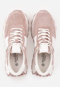 Born2be - Różowe Sneakersy z Zamszu Naturalnego z Perforacją na Grubej Podeszwie Cezarisse. Kolor: różowy. Materiał: zamsz #5