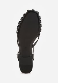 Born2be - Czarne Sandały VICES z Geometrycznymi Paskami Abadia. Okazja: na co dzień. Zapięcie: pasek. Kolor: czarny. Wzór: geometria. Styl: casual, elegancki, klasyczny #5