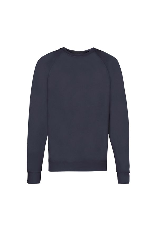 FRUIT OF THE LOOM - Lekki Męski Sweter Raglanowy. Kolor: niebieski. Długość rękawa: raglanowy rękaw