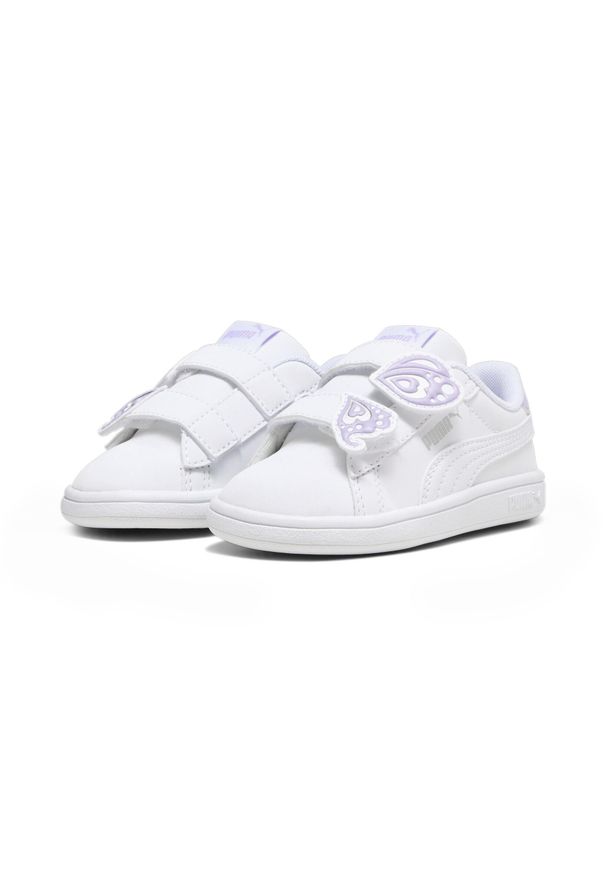Puma - Sneakersy PUMA Smash 3.0 Butterfly dla małych dzieci PUMA. Zapięcie: rzepy. Kolor: fioletowy, biały, wielokolorowy. Sport: bieganie