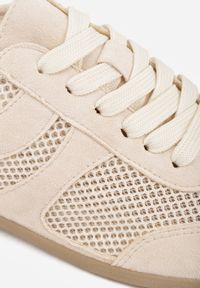 Renee - Beżowe Siateczkowe Sneakersy w Stylu Tenisówek Adranella. Okazja: na co dzień. Kolor: beżowy. Sezon: lato #7
