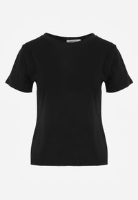 Renee - Czarny Casualowy Bawełniany T-shirt Rivali. Okazja: na co dzień. Kolor: czarny. Materiał: bawełna. Styl: casual #2