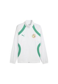 Puma - Męska kurtka przedmeczowa Senegal 2025 PUMA White Sport Green. Kolor: biały, zielony, wielokolorowy. Wzór: aplikacja #1