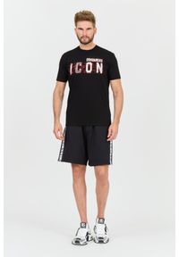 DSQUARED2 Czarny męski t-shirt Icon Scribble Cool Fit Tee, Rozmiar XL. Kolor: czarny #3