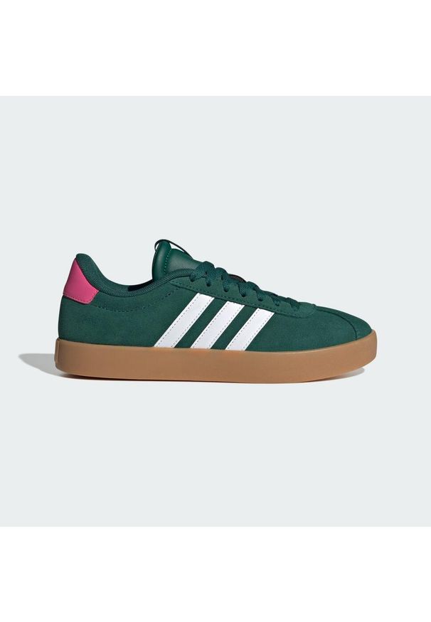 Adidas - Buty VL Court 3.0. Kolor: różowy, zielony, biały, wielokolorowy. Materiał: skóra, syntetyk. Sport: turystyka piesza