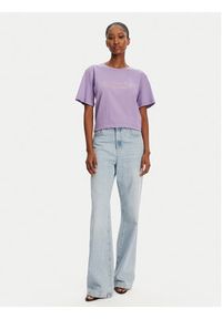 Patrizia Pepe T-Shirt 2M4422/J274-M531 Fioletowy Regular Fit. Kolor: fioletowy. Materiał: bawełna #2