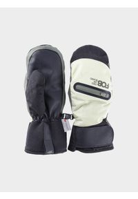 4f - 4F Rękawice snowboardowe Thinsulate membrana 10000 damskie - zielone M. Kolor: oliwkowy, wielokolorowy, brązowy. Materiał: dzianina, syntetyk, materiał, tkanina. Technologia: Thinsulate. Sezon: zima. Sport: snowboard #1