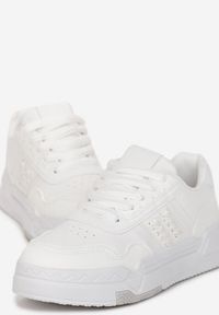 Renee - Białe Sneakersy przed Kostkę na Grubej Podeszwie Sylverisa. Wysokość cholewki: przed kostkę. Kolor: biały #5