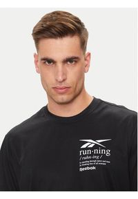 Reebok T-Shirt Run Graphic 100075314 Czarny Relaxed Fit. Kolor: czarny. Materiał: syntetyk