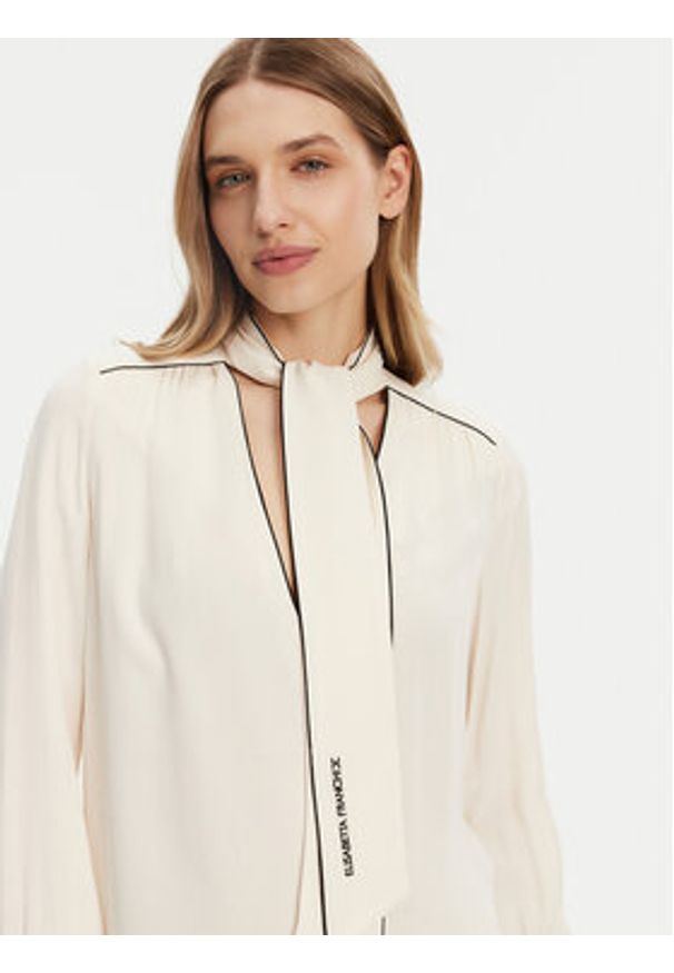 Elisabetta Franchi Koszula 8053686273550 Kolorowy Regular Fit. Kolor: biały. Materiał: wiskoza. Wzór: kolorowy