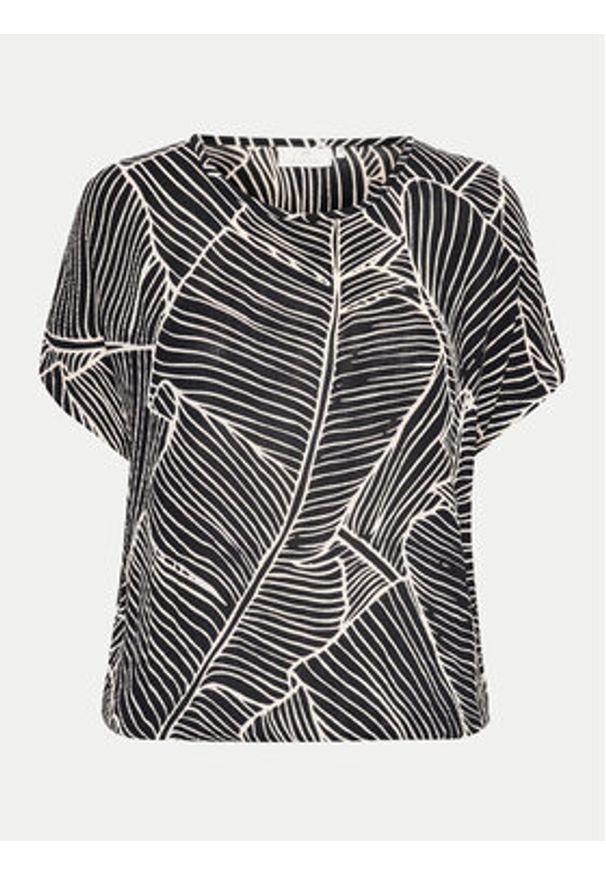 Kaffe T-Shirt Amber 10508257 Czarny Relaxed Fit. Kolor: czarny. Materiał: wiskoza