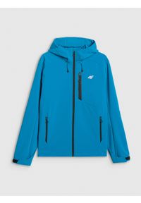 4f - 4F Kurtka softshell wiatroodporna membrana 8000 męska - niebieska L. Kolor: niebieski. Materiał: softshell. Technologia: Primaloft. Sport: turystyka piesza, wspinaczka