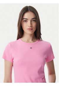 Tommy Jeans T-Shirt Essential DW0DW17383 Różowy jasny Slim Fit. Kolor: różowy. Materiał: bawełna #3