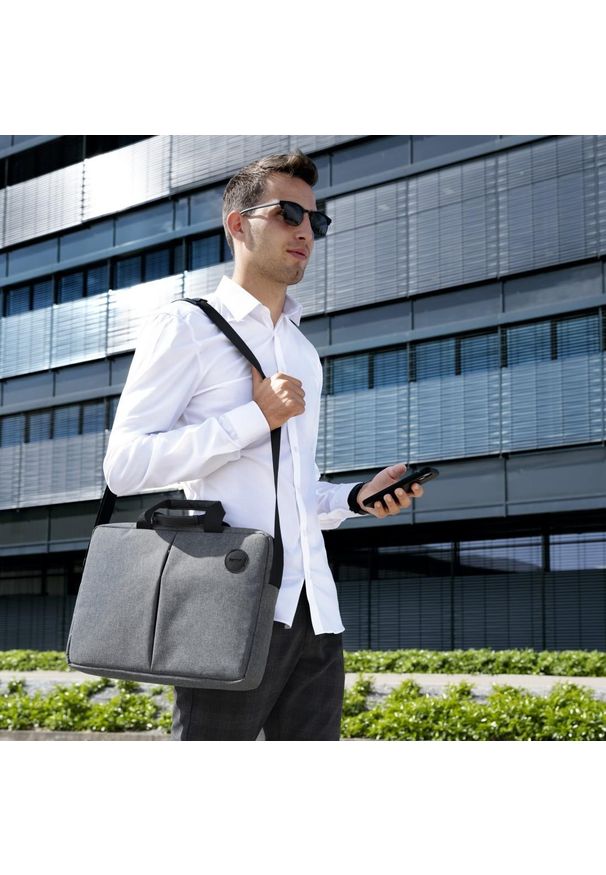 hama - Torba Hama Genua 15.6'' szary. Kolor: szary. Materiał: materiał. Styl: elegancki, biznesowy