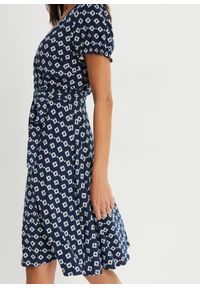 bonprix - Sukienka z dżerseju z mieszanki wiskozy. Kolor: niebieski. Materiał: jersey, wiskoza. Wzór: nadruk. Typ sukienki: dopasowane #2