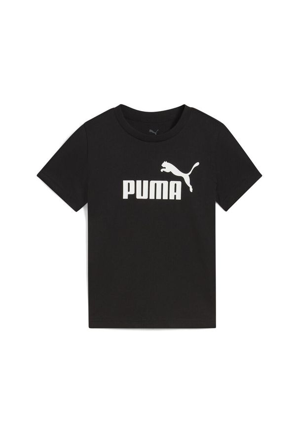 Puma - Dziecięca koszulka ESS z logo No. 1 PUMA Black. Kolor: czarny. Materiał: guma. Wzór: nadruk