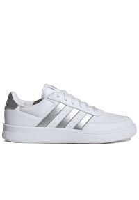 Adidas - Buty adidas Breaknet 2.0 ID0471 - białe. Zapięcie: pasek. Kolor: biały. Materiał: skóra, syntetyk, guma. Szerokość cholewki: normalna. Wzór: aplikacja