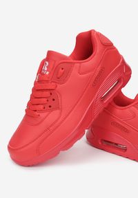 Born2be - Czerwone Buty Sportowe Himemenis. Zapięcie: sznurówki. Kolor: czerwony. Materiał: guma. Szerokość cholewki: normalna. Wzór: aplikacja #2