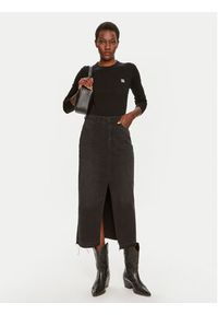 Hugo Sweter Scallia 50514296 Czarny Slim Fit. Kolor: czarny. Materiał: bawełna #3