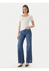 Just Cavalli T-Shirt 80PAHT02 CJ502 Biały Slim Fit. Kolor: biały. Materiał: bawełna #2