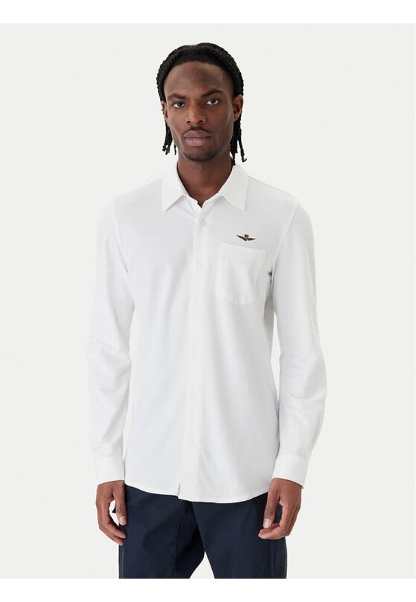 Aeronautica Militare Koszula 261CA1313UP00408 Biały Regular Fit. Kolor: biały. Materiał: bawełna