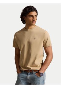Polo Ralph Lauren T-Shirt 710671438527 Brązowy jasny Regular Fit. Typ kołnierza: polo. Kolor: brązowy. Materiał: bawełna #1