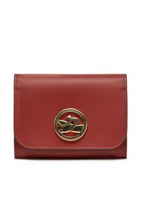Longchamp Mały Portfel Damski 30021HAU Brązowy. Kolor: brązowy. Materiał: skóra