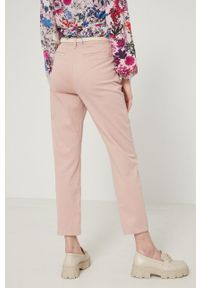 medicine - Medicine Spodnie damskie kolor różowy proste high waist. Okazja: na co dzień. Stan: podwyższony. Kolor: różowy. Styl: casual #4