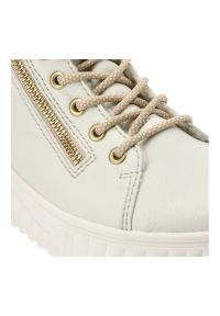 Białe Botki Rieker Wygodne Obuwie Damskie Z Futerkiem. Okazja: na spacer, na co dzień. Zapięcie: zamek. Kolor: biały. Materiał: futro. Sezon: zima. Styl: casual #3