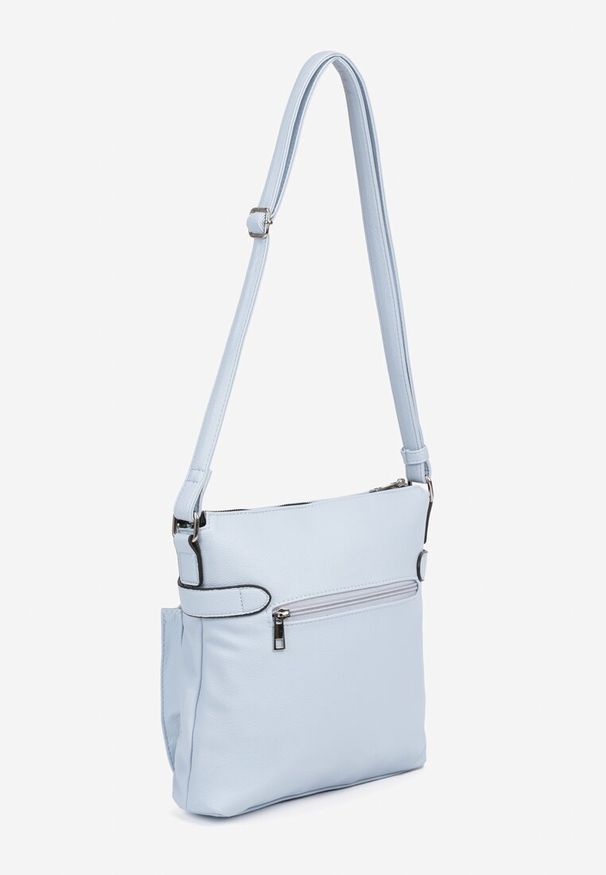 Born2be - Niebieska Torebka Listonoszka z Regulowanym Paskiem Nanellisa. Kolor: niebieski. Styl: elegancki