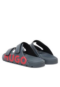 Hugo - HUGO Klapki Evander 50542042 Szary. Kolor: szary. Materiał: skóra #6