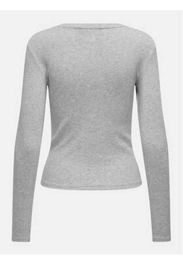 only - ONLY Bluzka Riley 15323159 Szary Slim Fit. Kolor: szary. Materiał: bawełna