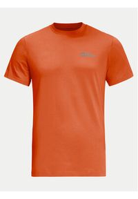 Jack Wolfskin T-Shirt Essential 1808382 Pomarańczowy Regular Fit. Kolor: pomarańczowy. Materiał: bawełna #3