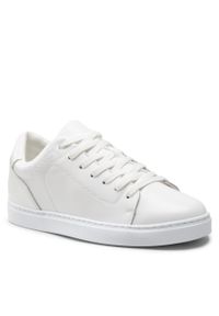 Trussardi Jeans - Sneakersy Trussardi 79A00821 White. Kolor: biały. Materiał: skóra
