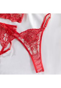 Intica - Komplet bielizny z koronką na romantyczne wieczory Vitia. Kolor: czerwony. Materiał: koronka. Wzór: koronka #2