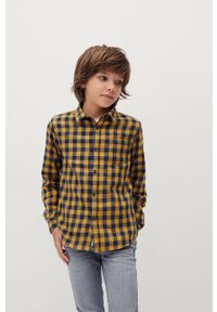 Mango Kids - Koszula bawełniana dziecięca Moe7 110-164 cm. Okazja: na co dzień. Kolor: żółty. Materiał: bawełna. Długość: długie. Styl: casual #1