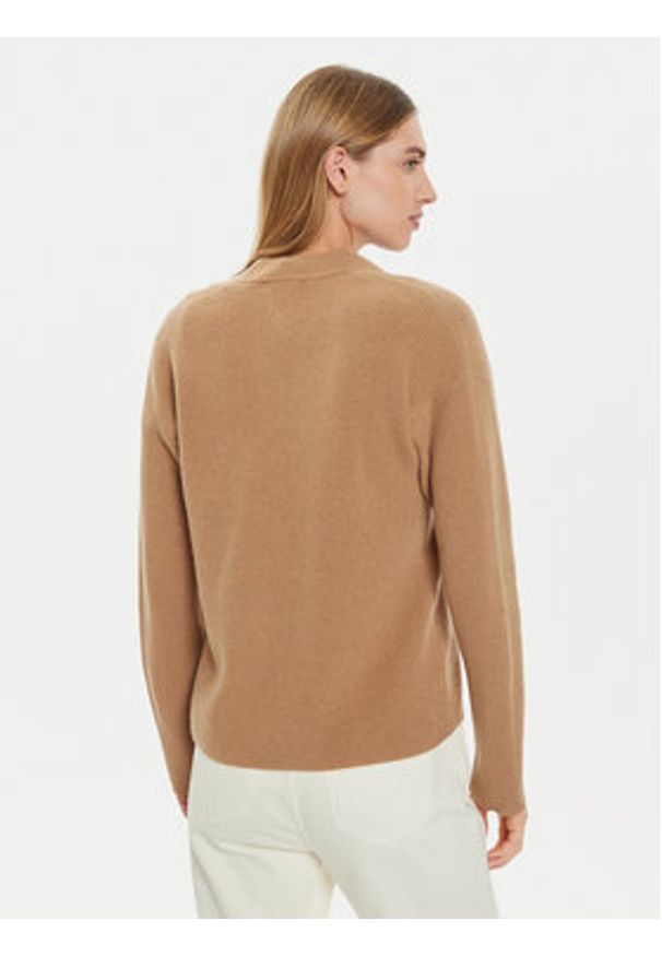 TOMMY HILFIGER - Tommy Hilfiger Sweter WW0WW43101 Beżowy Relaxed Fit. Kolor: beżowy. Materiał: wełna