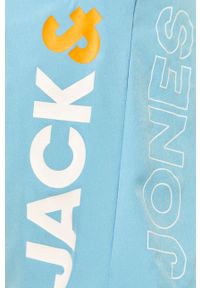 Jack & Jones - Szorty kąpielowe. Kolor: niebieski. Materiał: poliester, materiał, elastan. Wzór: nadruk #3